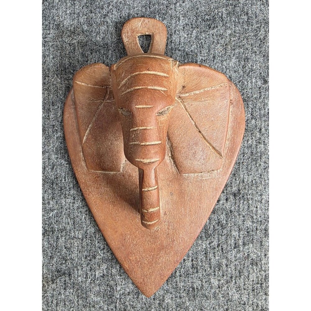 Handcrafted Elephant Wall Hanging Carved Wood Art from Kenya Decorative